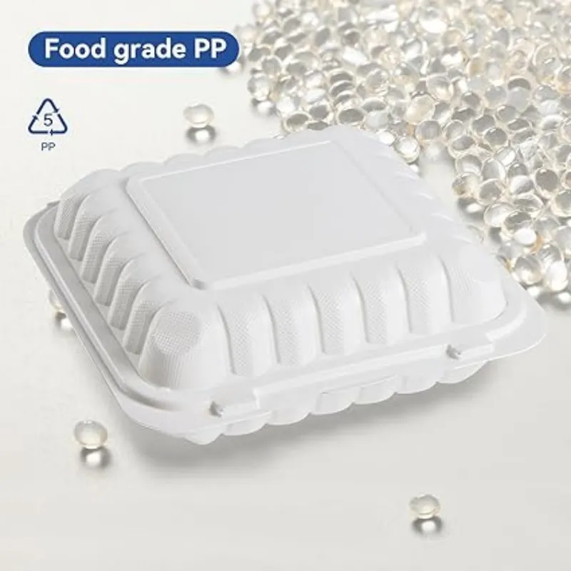 Caixa de Hambúrguer Branca de Célula Única 8-Inch para Fast Food para Viagem