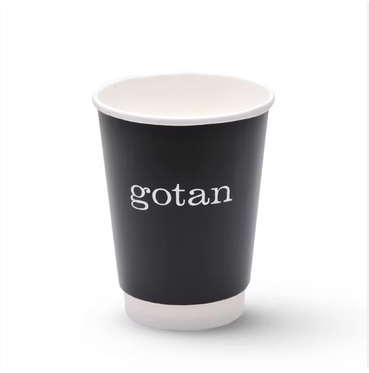 Copos de Papel Personalizados Descartáveis 16oz Impressos com Dupla Parede e Tampas para Bebidas Quentes e Frias