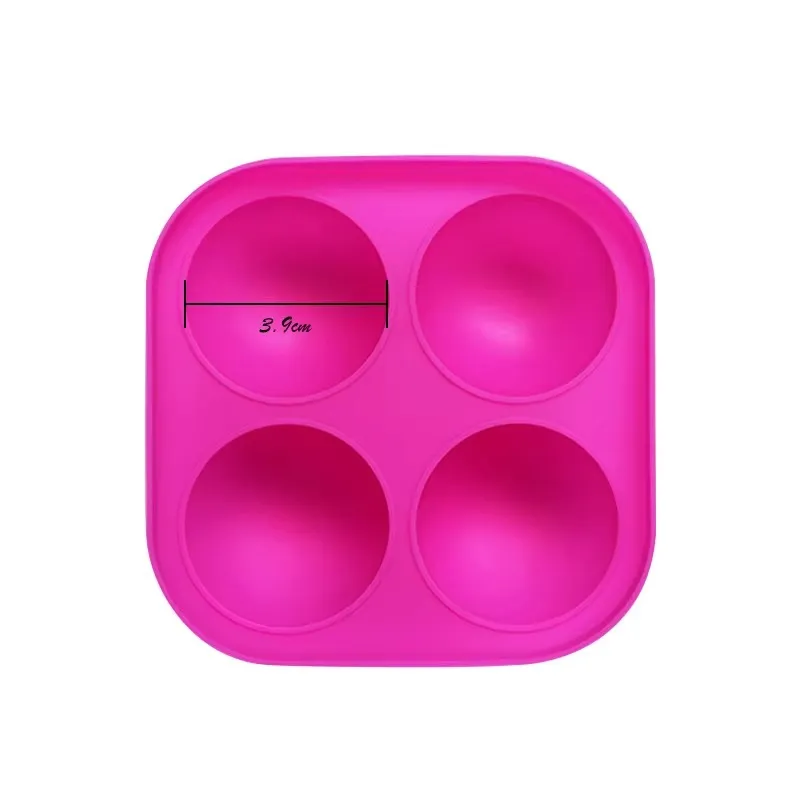 4-Hole Molde de Pirulito Circular, Molde de Pirulito de Doce Duro em Silicone, Molde de Bolo em Silicone, Grau Alimentício