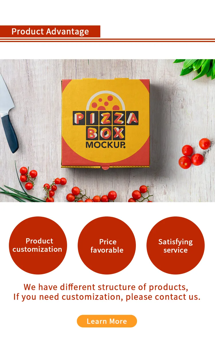 Caixa de pizza personalizada de papelão ondulado barato de grau alimentício por atacado com logotipo