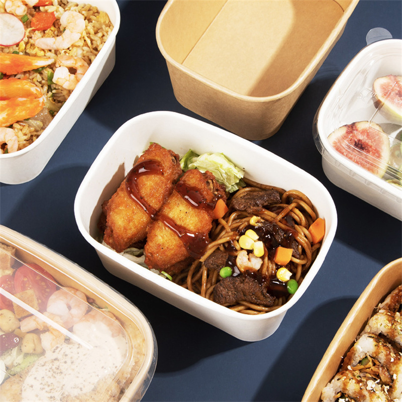 Caixas de Embalagem de Papel para Alimentos Container de Sanduíche Hambúrguer Salada com Tampa Fornecimento Personalizado