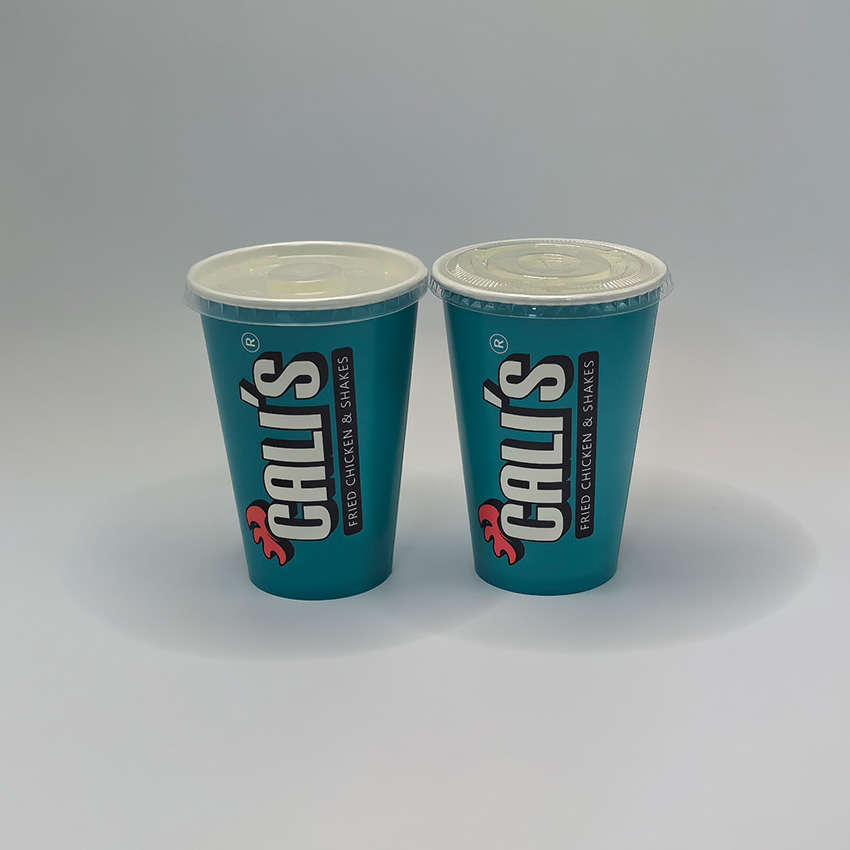 Copo de Papel Descartável de Parede Simples 12oz 500ml para Água, Suco e Bebida Impressão de Logotipo Personalizado 32oz Copo de Papel para Bebidas Frias, Chá, Café para Viagem com Tampa em Forma de Cúpula