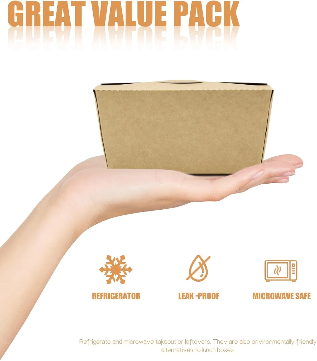 Container de Papel Kraft Ecológico para Comida para Viagem