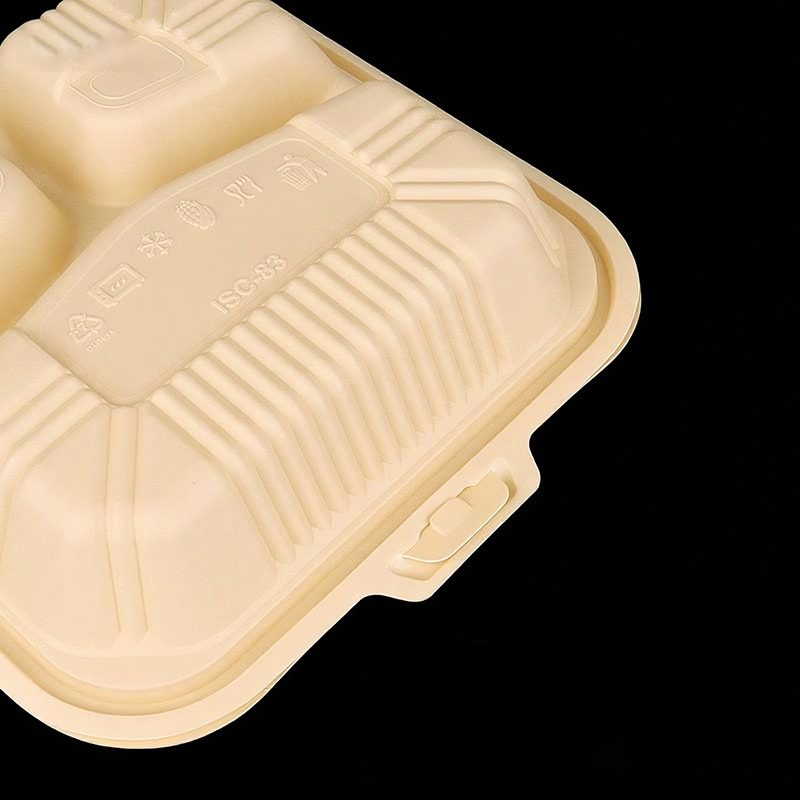 Caixa de Almoço Descartável Ecológica Biodegradável de Amido de Milho para Embalagem de Alimentos 450ml