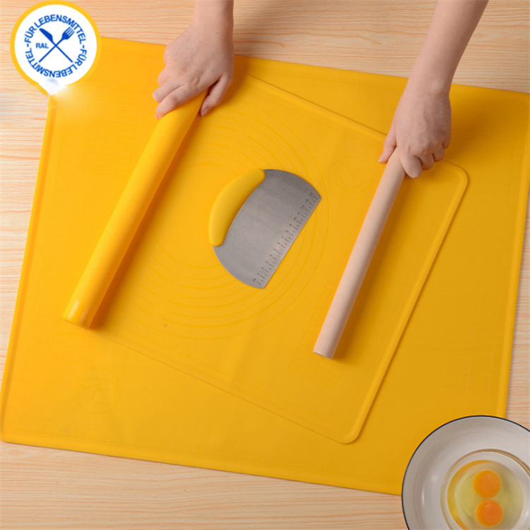 Conjunto de Tapete de Silicone para Assar com Rolo e Espátula de Cozinha