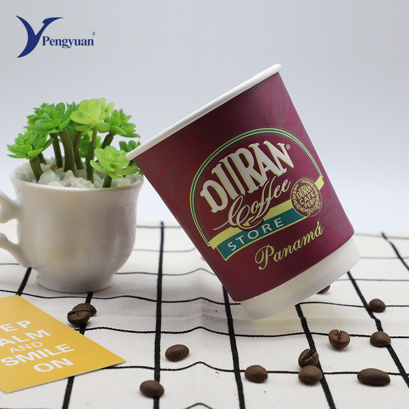 Copos de Papel para Bebidas Quentes e Frias Personalizados e Descartáveis Sem Pfas 4oz 6oz 8oz 10oz 12oz 14oz 16oz para Cafeteria