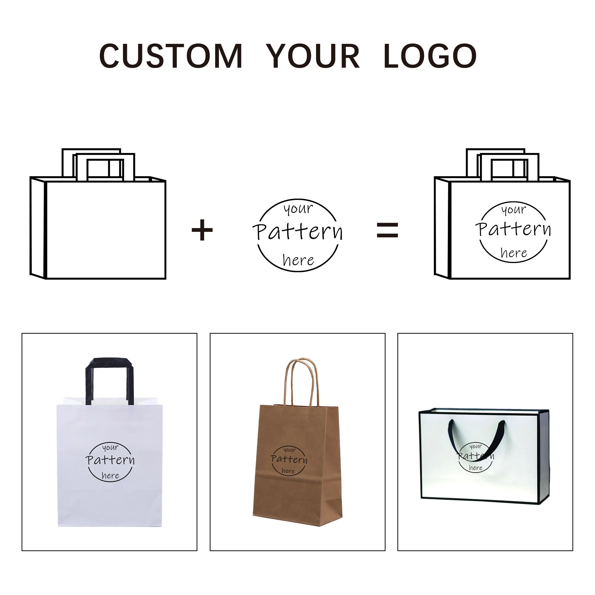 Saco de papel kraft marrom impresso personalizado a preço de fábrica, ideal para itens de padaria, saco de papel Tyvek, saco de compras com logotipo personalizado
