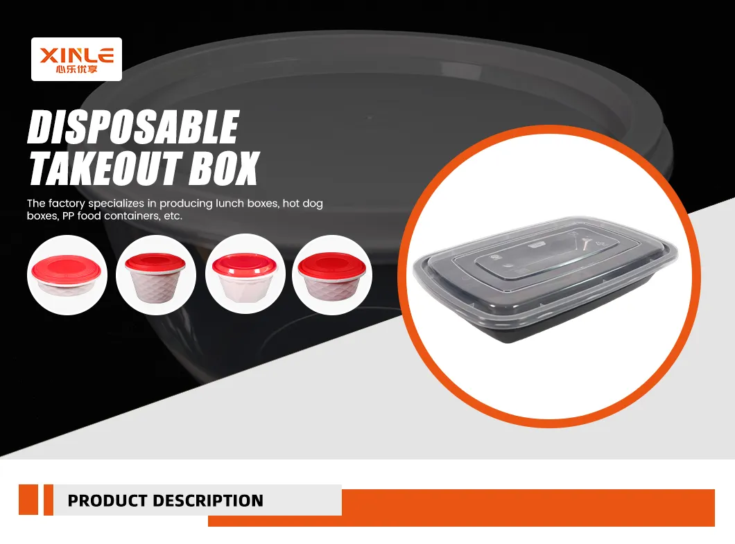 Caixa descartável de plástico higiénica, sem odor, de alta qualidade e grau alimentício para takeout