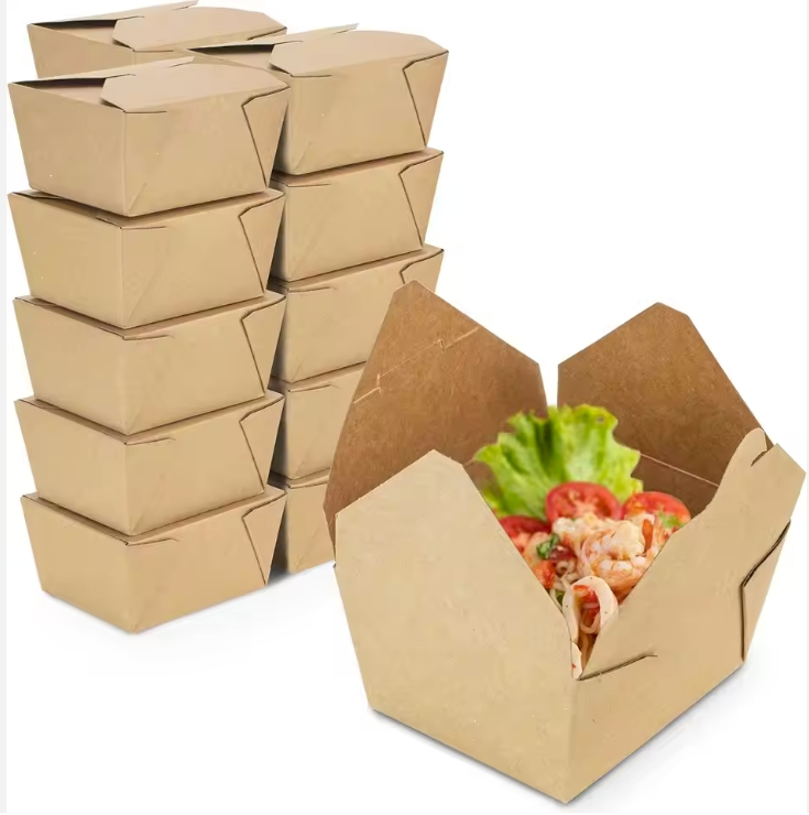 Caixa de Embalagem para Salada de Alta Qualidade, Ecológica, Descartável, de Papel Kraft