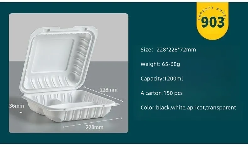 Caixa de Almoço para Viagem Descartável Estilo Americano 5.5*5.5 Polegada para Hambúrguer e Salada Caixa Grossa de Grau Alimentício para Fast Food