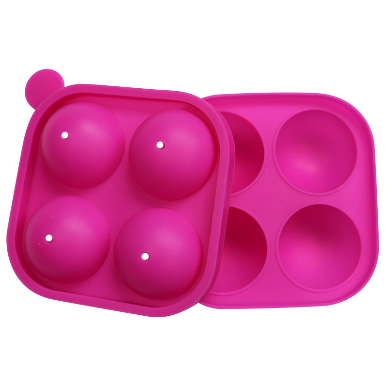 4-Hole Molde de Pirulito Circular, Molde de Pirulito de Doce Duro em Silicone, Molde de Bolo em Silicone, Grau Alimentício