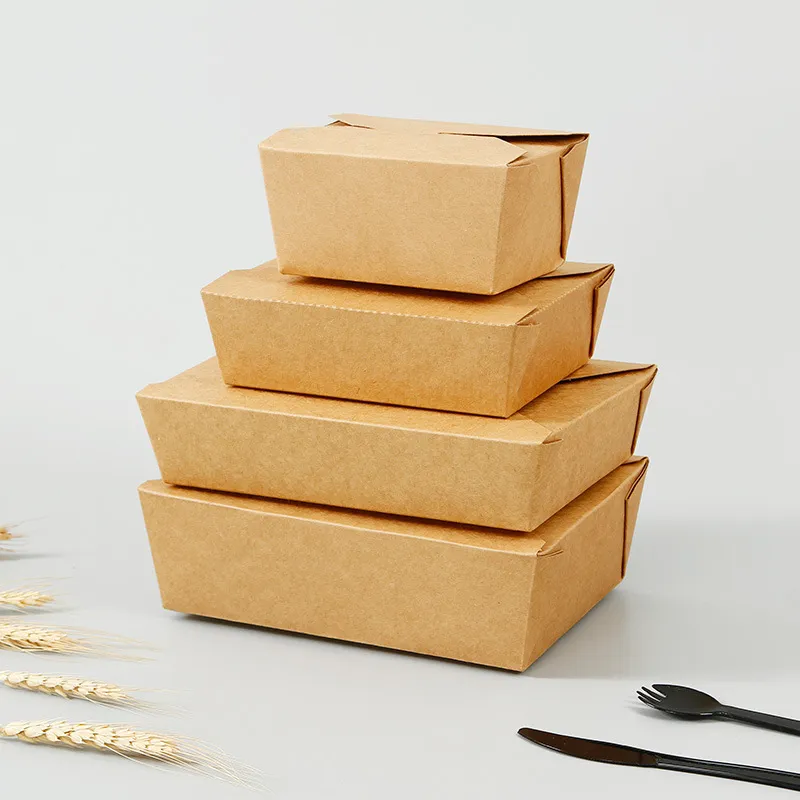 Container de Salada de Papel Kraft para Descarte para Viagem