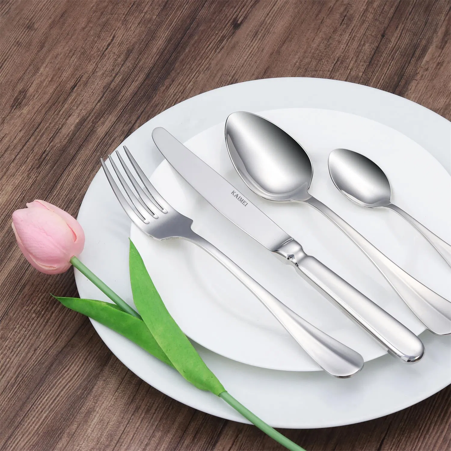 Conjunto de Talheres de Aço Inoxidável Decorativos para Casamento e Festa por Atacado