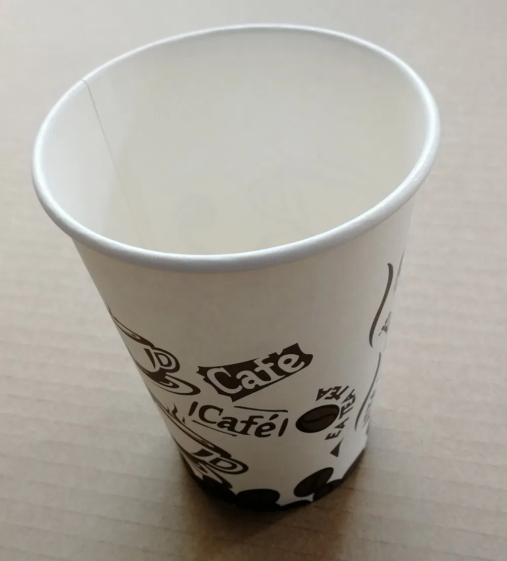 8oz 12oz Copo de Papel Descártavel de Parede Simples, Parede Dupla e Ondulada para Bebida Fria e Bebida Quente