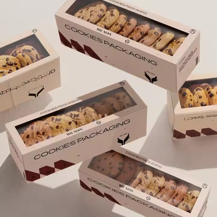 Caixa de Doces de Pastelaria Ecológica Personalizada para Donuts e Biscoitos, Design e Embalagem de Alimentos e Lanches