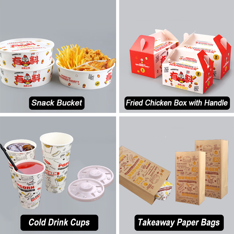 Caixa de embalagem de papel para hambúrguer biodegradável para fast food, opções de fornecimento personalizadas para container de entrega