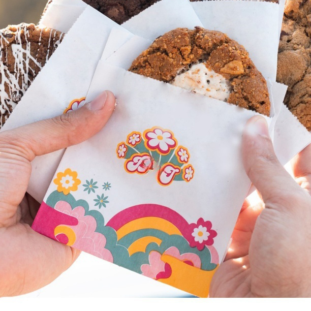 Embalagem de papel kraft para sanduíches, biscoitos e produtos de padaria, resistente a gordura e personalizada