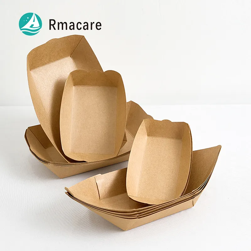 Caixas de papel kraft personalizadas para sushi, batatas fritas, ovos, fast food