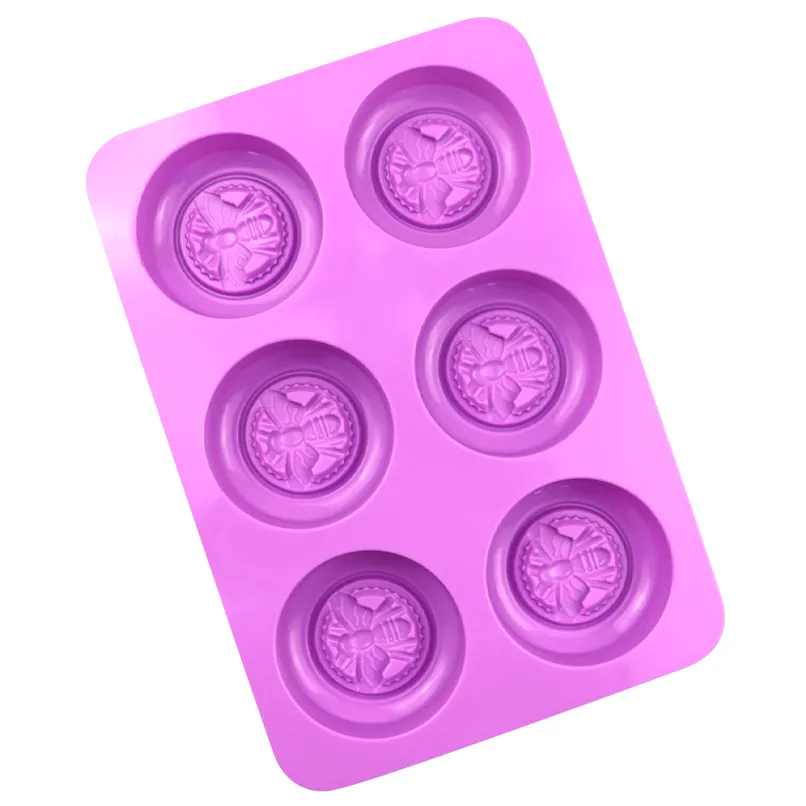 6-Hole Molde de Silicone em Forma de Mel, Molde de Silicone para Velas, Molde para Fazer Sabão