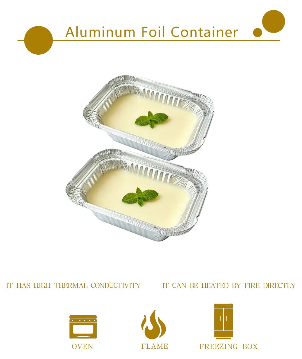 Caixa de Embalagem de Alimentos Descartável Oblonga 120ml de Alumínio para Transporte de Comida