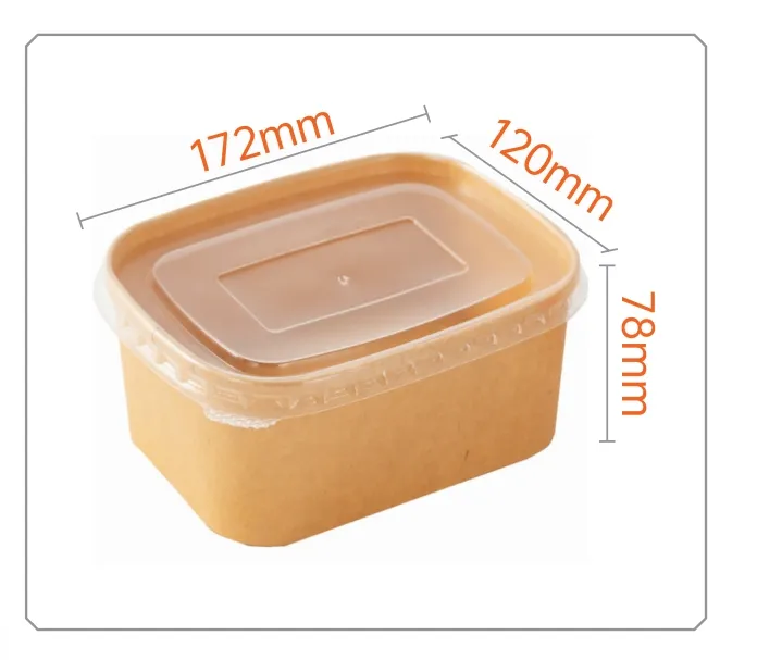 Container de Papel Kraft Ecológico para Embalagem de Alimentos, Container para Sopa, Salada
