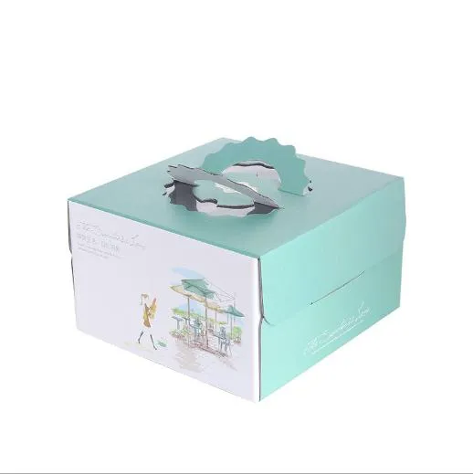 Embalagem de bolo de aniversário e casamento transparente de plástico personalizada por atacado, embalagem de papel para alimentos de padaria, caixa de presente clara em formato de cupcake dobrável rosa