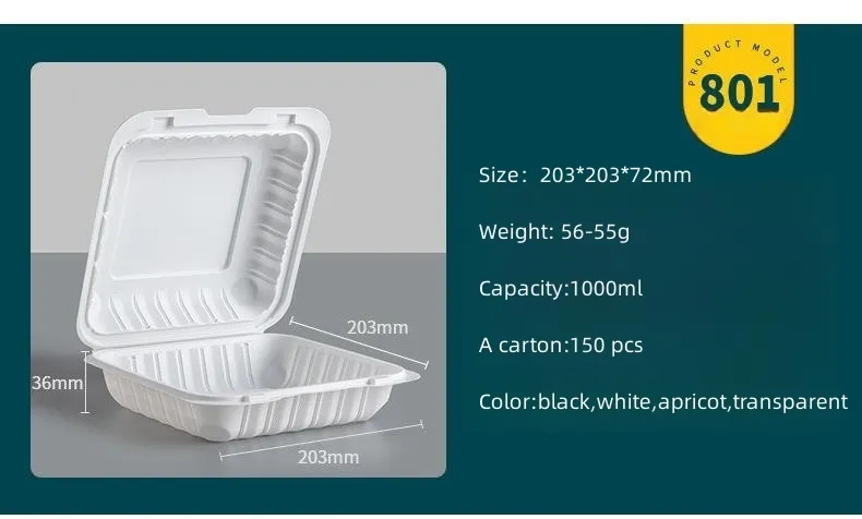 Caixa de Almoço para Viagem Descartável Estilo Americano 5.5*5.5 Polegada para Hambúrguer e Salada Caixa Grossa de Grau Alimentício para Fast Food
