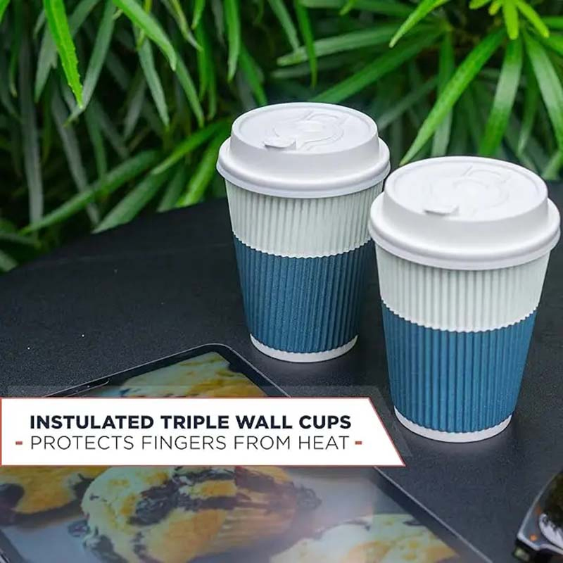 Copo de papel para bebida fria reciclável, bebida quente, ondulado, café