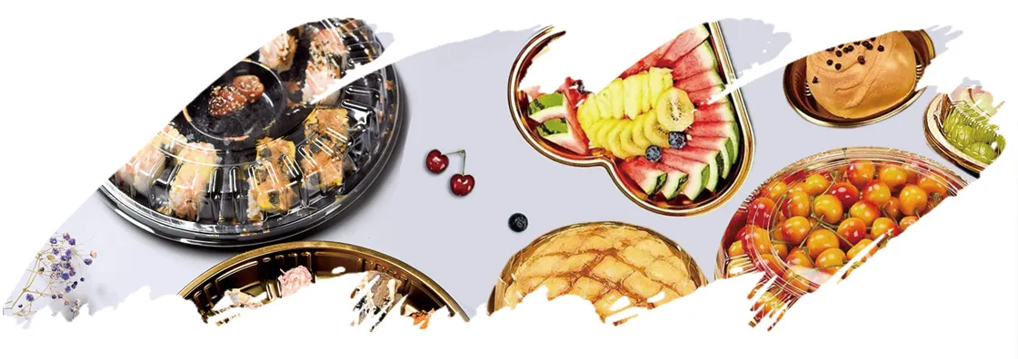 Bandeja de plástico descartável para sushi, prato de sushi, recipiente de comida para viagem, caixas de embalagem para sushi