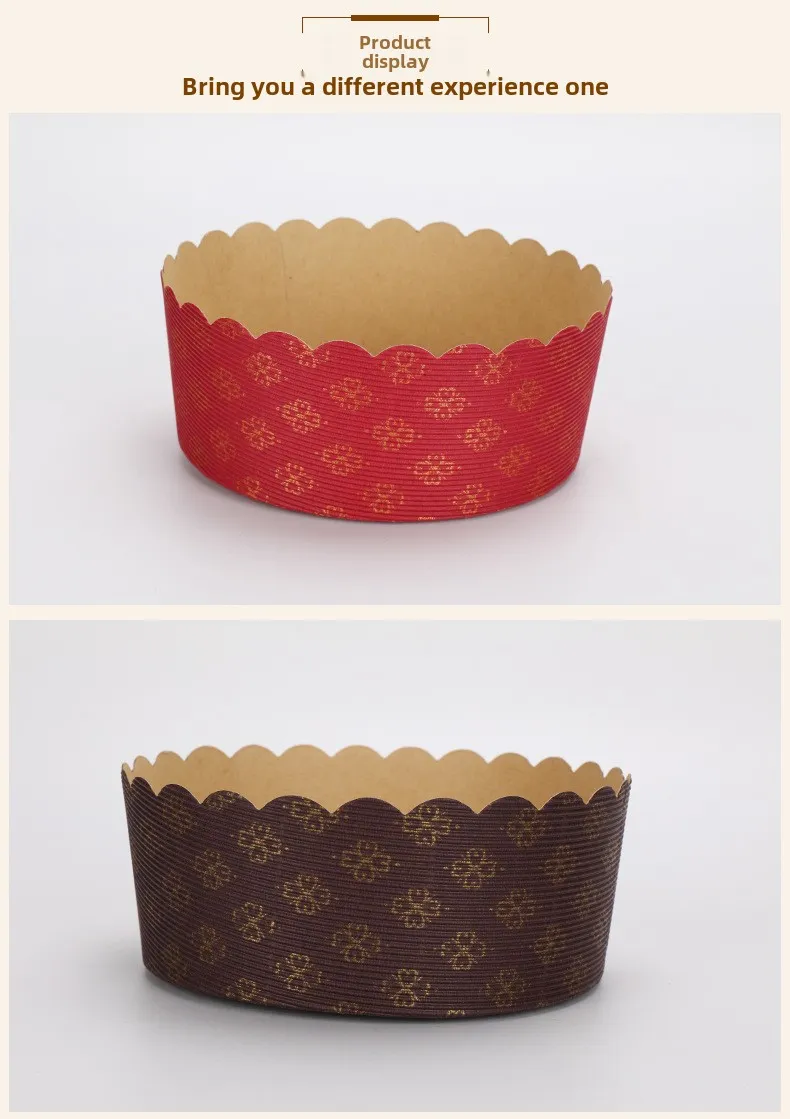 Moldes de Caixa para Bolos Vermelho Marrom Resistente para Copos de Papel para Assar