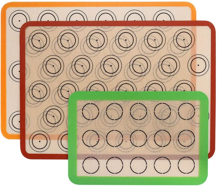 Tapete de Silicone para Assar Reutilizável com Malha de Fibra de Vidro Antiaderente