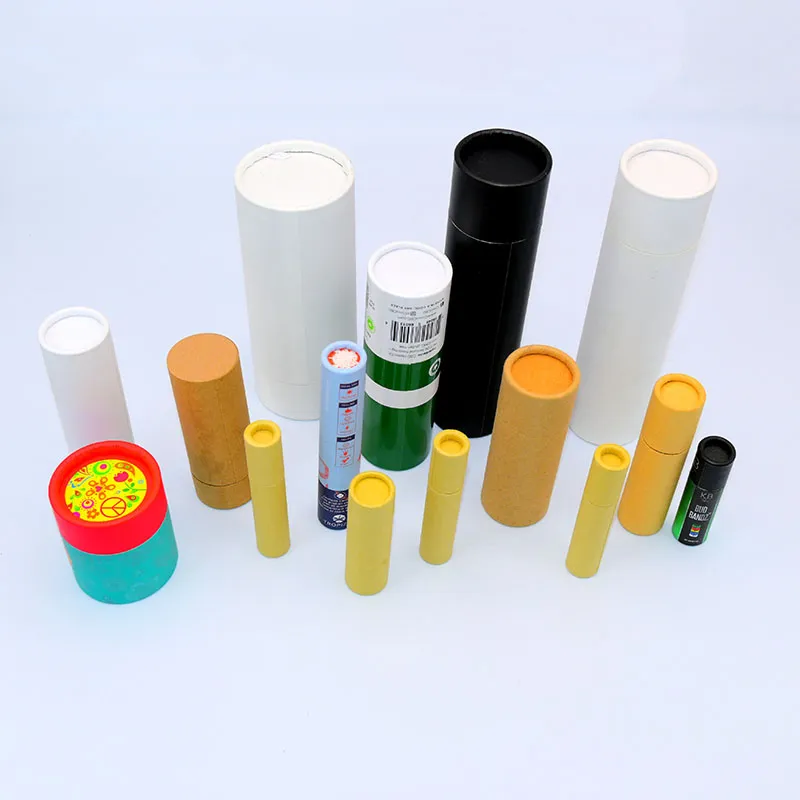 Impressão Ecológica Alimentícia Biodegradável Cilindro Tubo de Papel Kraft Embalagem com Janela