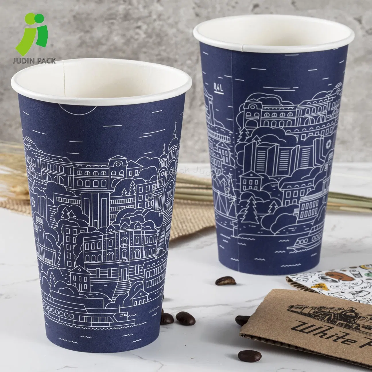 12 Copo de Papel Descartável de Parede Simples de 8 Oz para Bebida Quente de Café