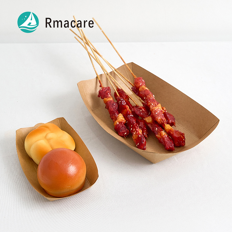 Caixas de papel kraft personalizadas para sushi, batatas fritas, ovos, fast food, porções de batatas fritas, puff, levar, estampagem