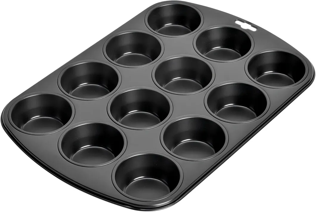 Venda por Atacado Quente 12 Copo de Aço Carbono Papel de Forno Forma de Bolo Antiaderente Forma de Muffin