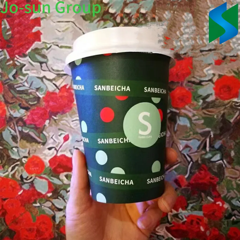 Tema de Decoração de Aniversário Ecológica Copo de Papel Descartável para Chá, Café, Leite de Soja e Bebidas Quentes com Tampa