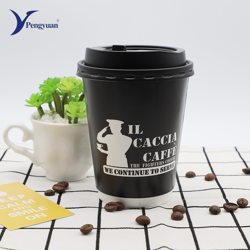 Copos de Papel para Bebidas Quentes e Frias Personalizados e Descartáveis Sem Pfas 4oz 6oz 8oz 10oz 12oz 14oz 16oz para Cafeteria