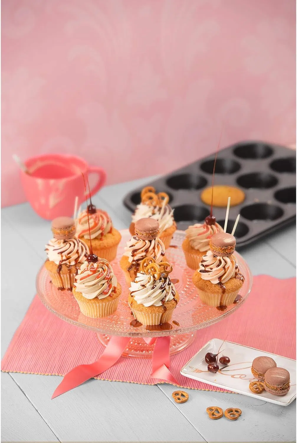 Venda por Atacado Quente 12 Copo de Aço Carbono Papel de Forno Forma de Bolo Antiaderente Forma de Muffin