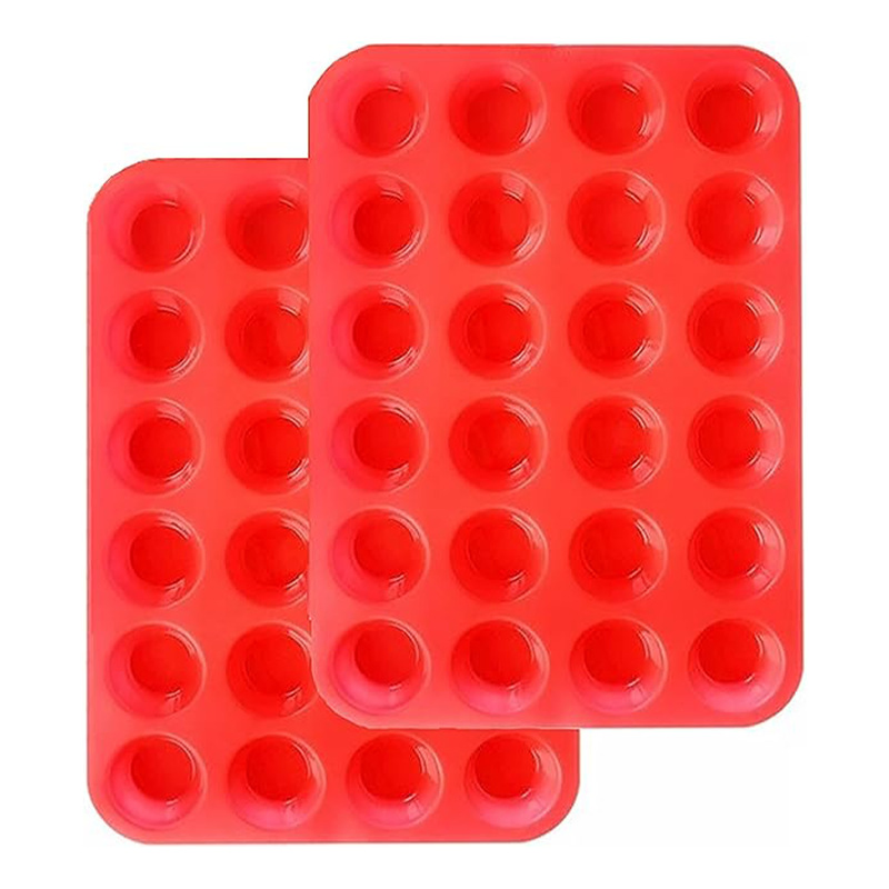 Fabricante da China 24 Células FDA Molde de Bolo de Papel de Silicone Redondo de Silicone