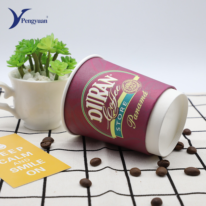 Copos de Papel para Bebidas Quentes e Frias Personalizados e Descartáveis Sem Pfas 4oz 6oz 8oz 10oz 12oz 14oz 16oz para Cafeteria