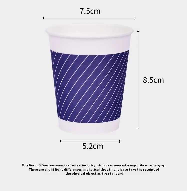 Copos de Papel Extra Fortes de Parede Dupla para Bebidas Frias 20oz Design Sem Suor Suprimento para Restaurantes e Entregas