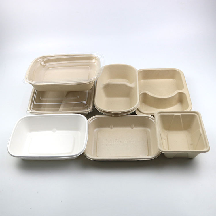 Prato de Papel de Bagaço de Cana-de-Açúcar Descartável para Alimentos e Carnes