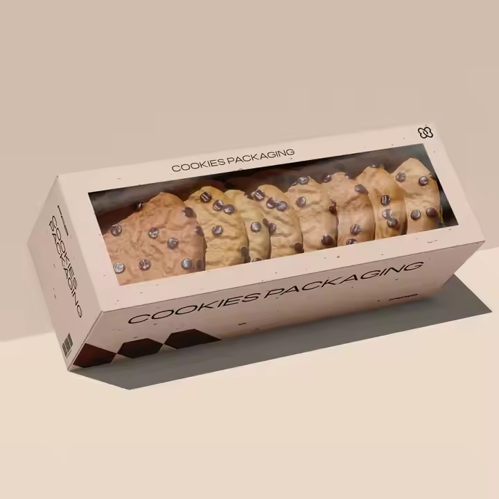 Caixa de Doces de Pastelaria Ecológica Personalizada para Donuts e Biscoitos, Design e Embalagem de Alimentos e Lanches