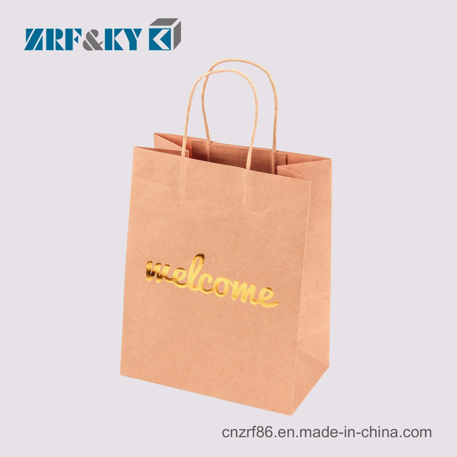 Embalagens de papel kraft recicláveis personalizadas com padrão impresso em branco, preto e marrom para atacado e varejo em grande quantidade