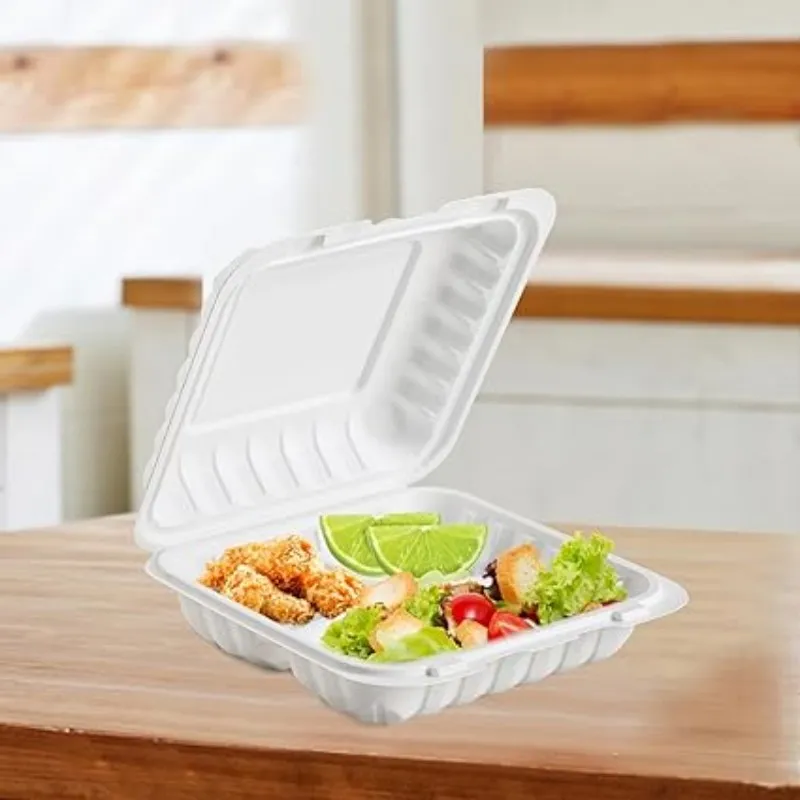 Caixa de Hambúrguer Branca de Célula Única 8-Inch para Fast Food para Viagem