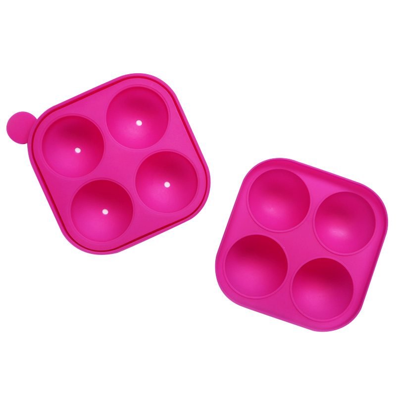 4-Hole Molde de Pirulito Circular, Molde de Pirulito de Doce Duro em Silicone, Molde de Bolo em Silicone, Grau Alimentício
