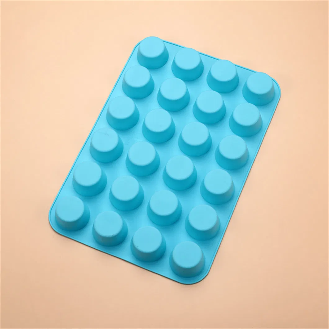 Fabricante da China 24 Células FDA Molde de Bolo de Papel de Silicone Redondo de Silicone