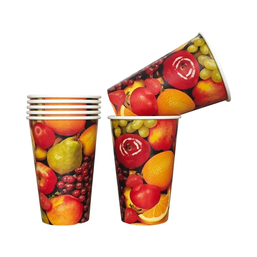 Atacado de Fábrica 12 Oz Copo de Papel Biodegradável Descartável para Suco de Fruta Bebida Fria