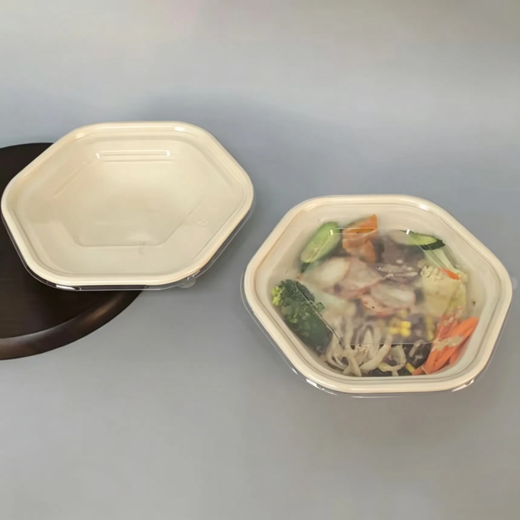 Bols de Papel de Salada Ecológicos de Bagasse de Cana-de-Açúcar para Viagem 350ml Recipiente de Embalagem para Restaurante