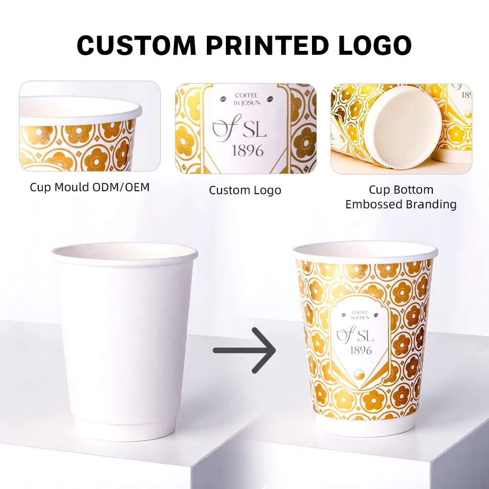 Copos de Papel com Flor Eco Descartáveis